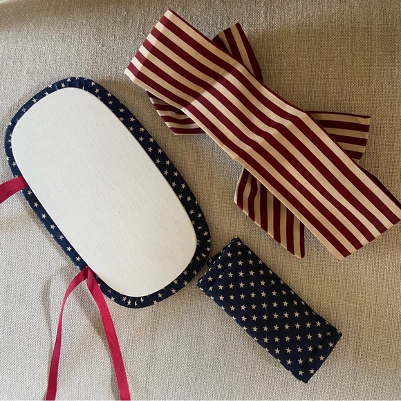 Stars & Stripes Lid, Bow & Handle-Cover for a Longaberger Basket - Picture 2 of 9